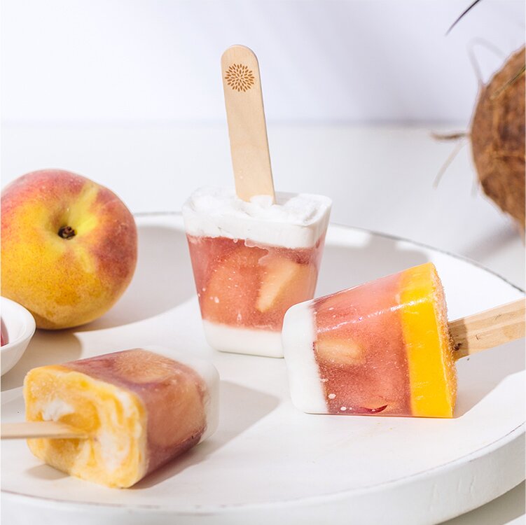Pfirsich Kokos Eis mit Peachy June Früchtetee