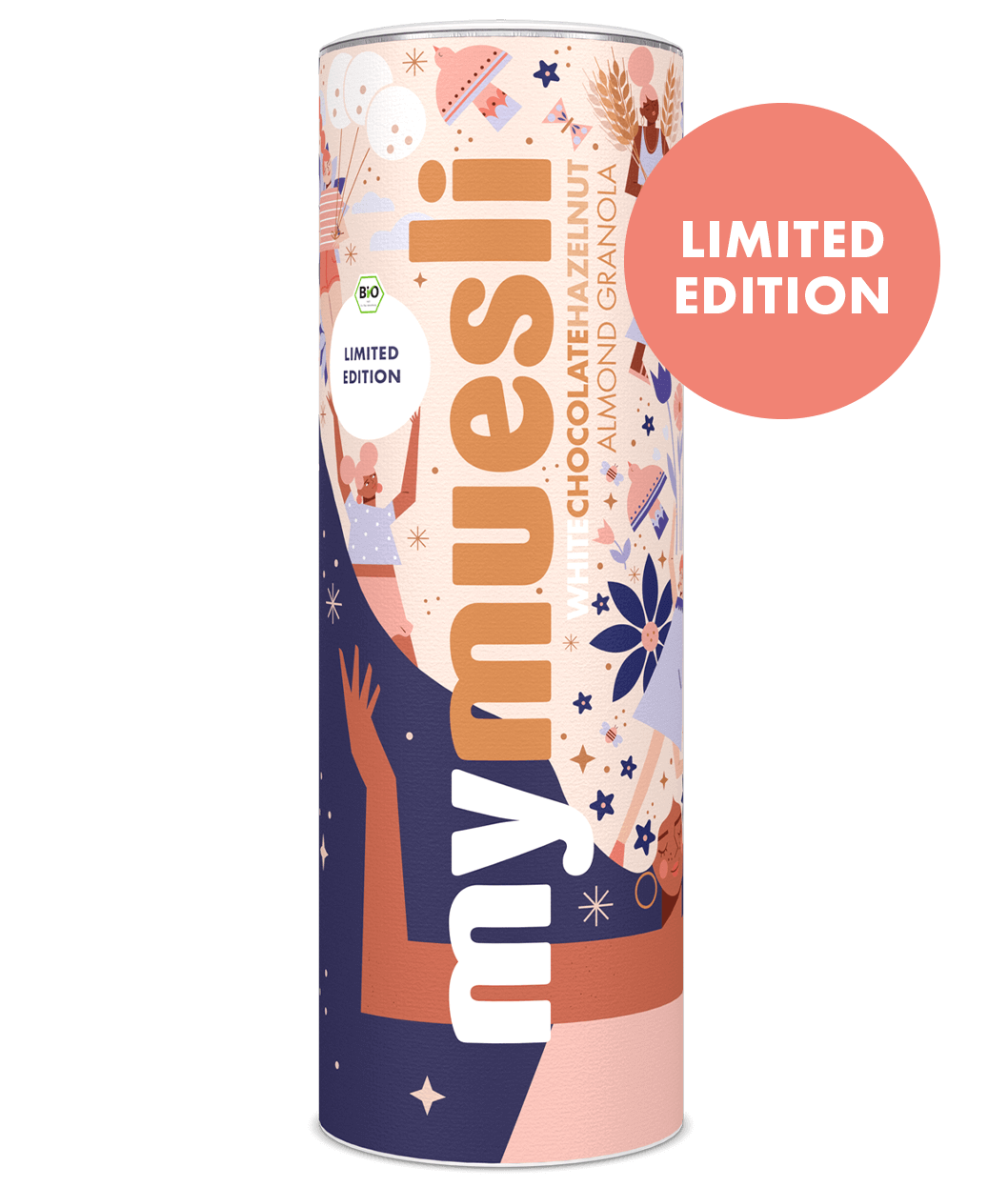 Das White Chocolate Almond Granola von mymuesli mit Design von Nina Clausonet ist eine Limited Edition!
