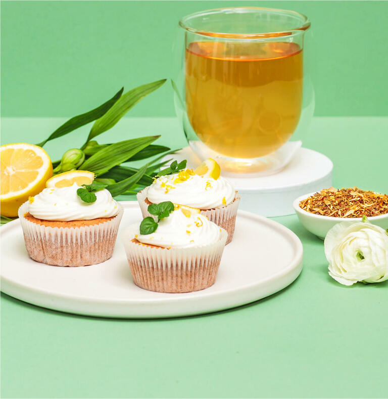 Zitronen Cupcakes mit Roi Lemon Rooibostee