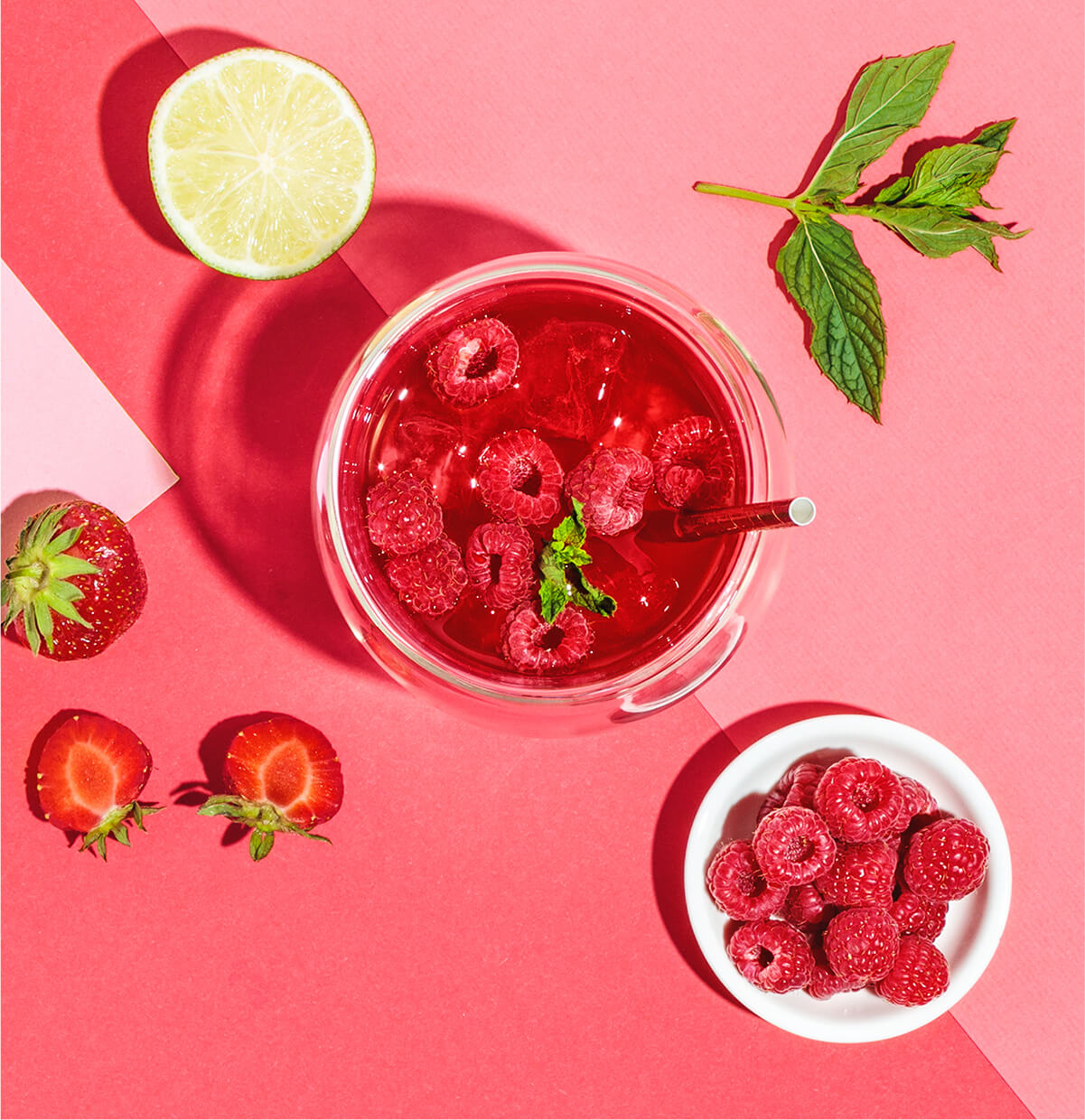 Minty Ruby Teecocktail mit Red Ruby Früchtetee